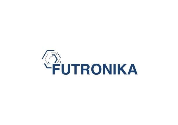 futronika-schriftzug und logo auf weißem hintergrund