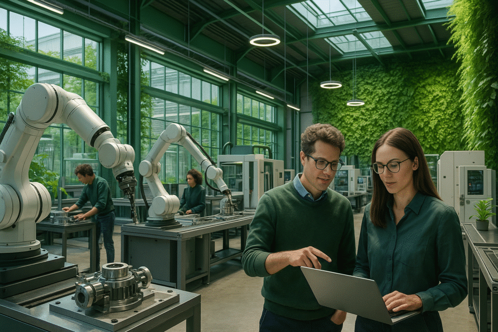 Produktion welche die Zukunft des Maschinenbaus zeigt.