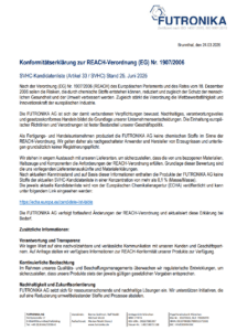 REACH-Konformitätserklärung, Vorschau